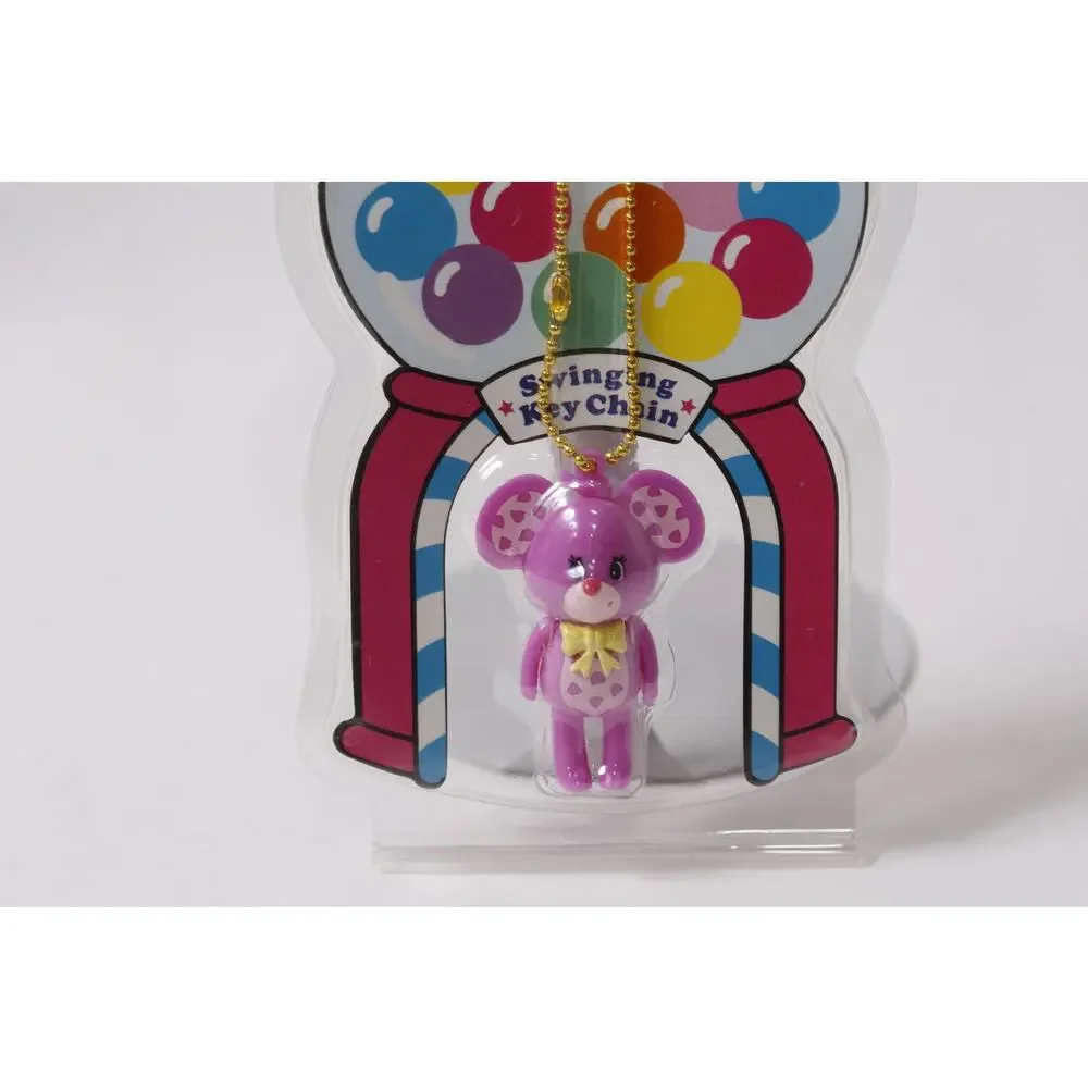 Japan Exclusive Rare Yum Yums Swinging Keychain Pink Mouse Collectible ~ 260702